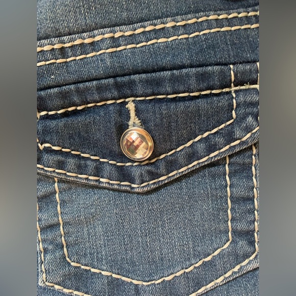 Like New! Xhilaration Girls Blue Jean Shorts Size 10/12 - Picture 4 of 7